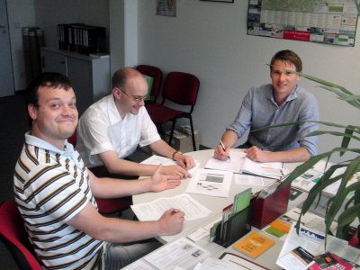 Jobguide in a meeting with our partner Wirtschaftsförderung Erzgebirge GmbH