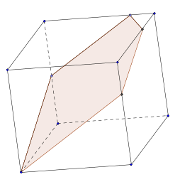 Abbildung eines Würfelschrägbildes mit einem rosafarbenen Quadrat in der Mitte