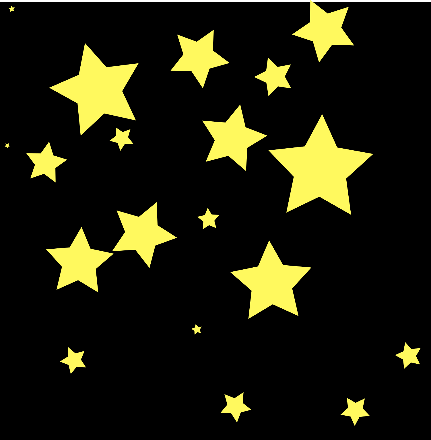 Abbildung von gelben Sternen auf einem schwarzen Untergrund