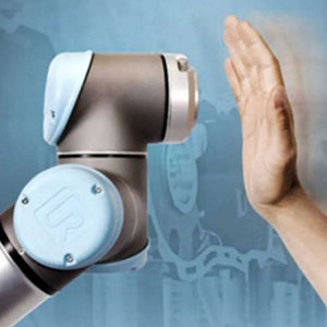 Image showing a robot and human hand