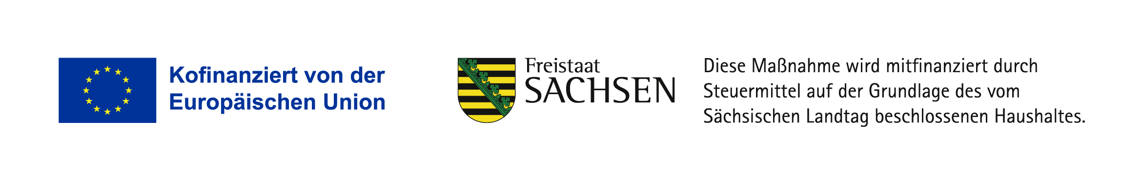 Logo EU; Logo Freistaat Sachsen