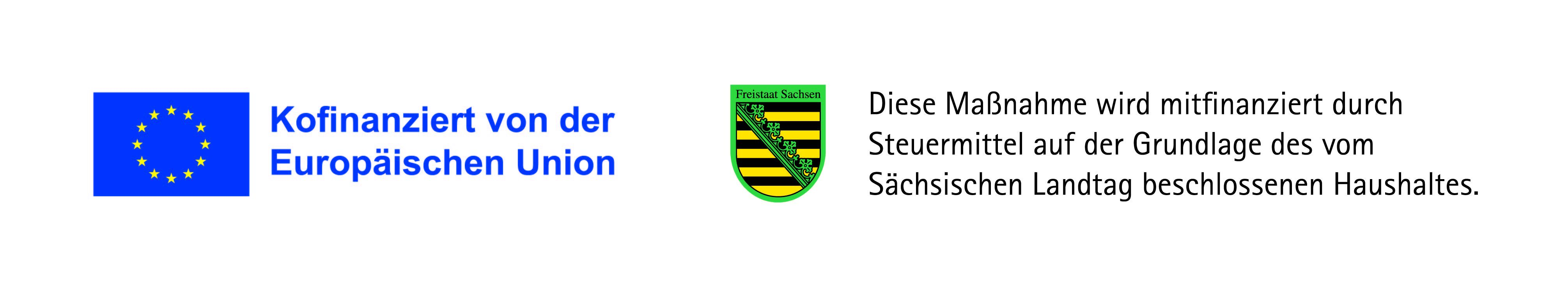 Logo EU; Logo Freistaat Sachsen