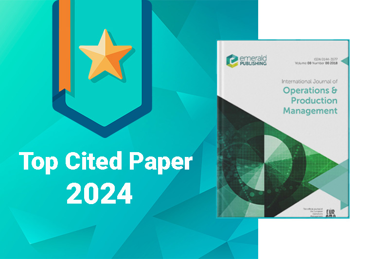 An article by the Chair of Factory Planning and Intralogistics was highlighted as one of the three most cited papers in the International Journal of Operations & Production Management in 2024.