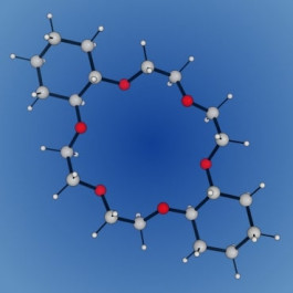 Moleküldarstellung Kronenether auf blauem Hintergrund