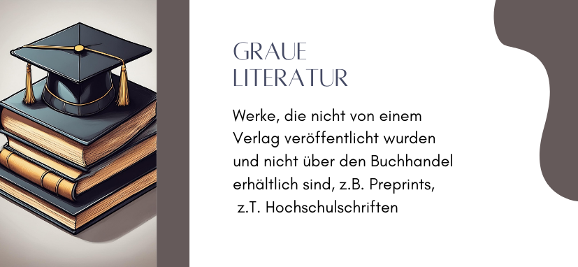 Graue Literatur (Werke, die nicht von einem Verlag veröffentlicht wurden und nicht über den Buchhandel erhältlich sind., z.B. Preprints, z.T. Hochschulschriften)